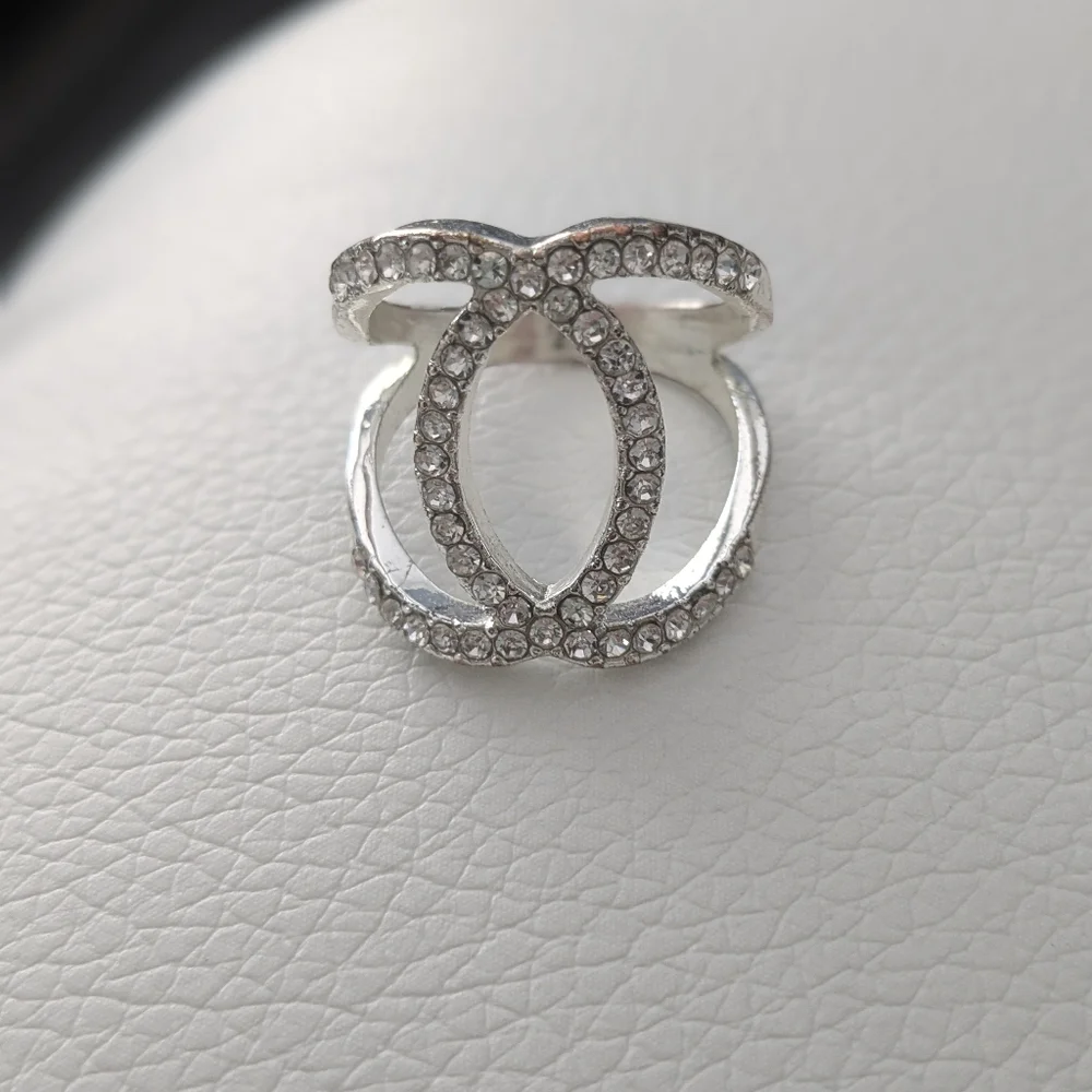 Silver Tone Statement Ring Bundle | CZ & Rhinestone Fashion Rings | Sizes 9–10.5